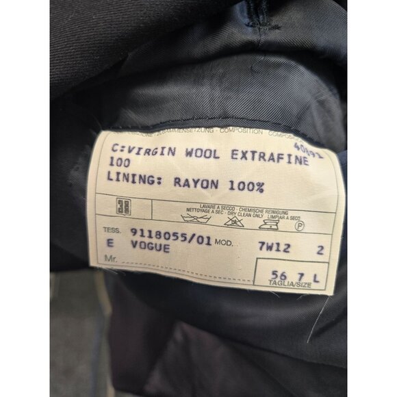 Corneliani Super 120's Extrafine Merino Wool Blazer Suit Jacket Sz 56 7L - Picture 7 of 7